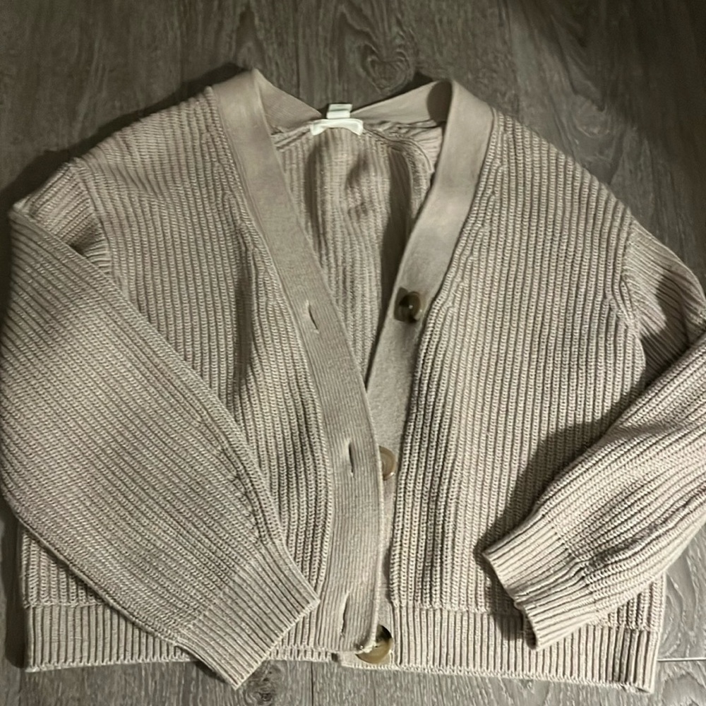 H&M brown button up sweater